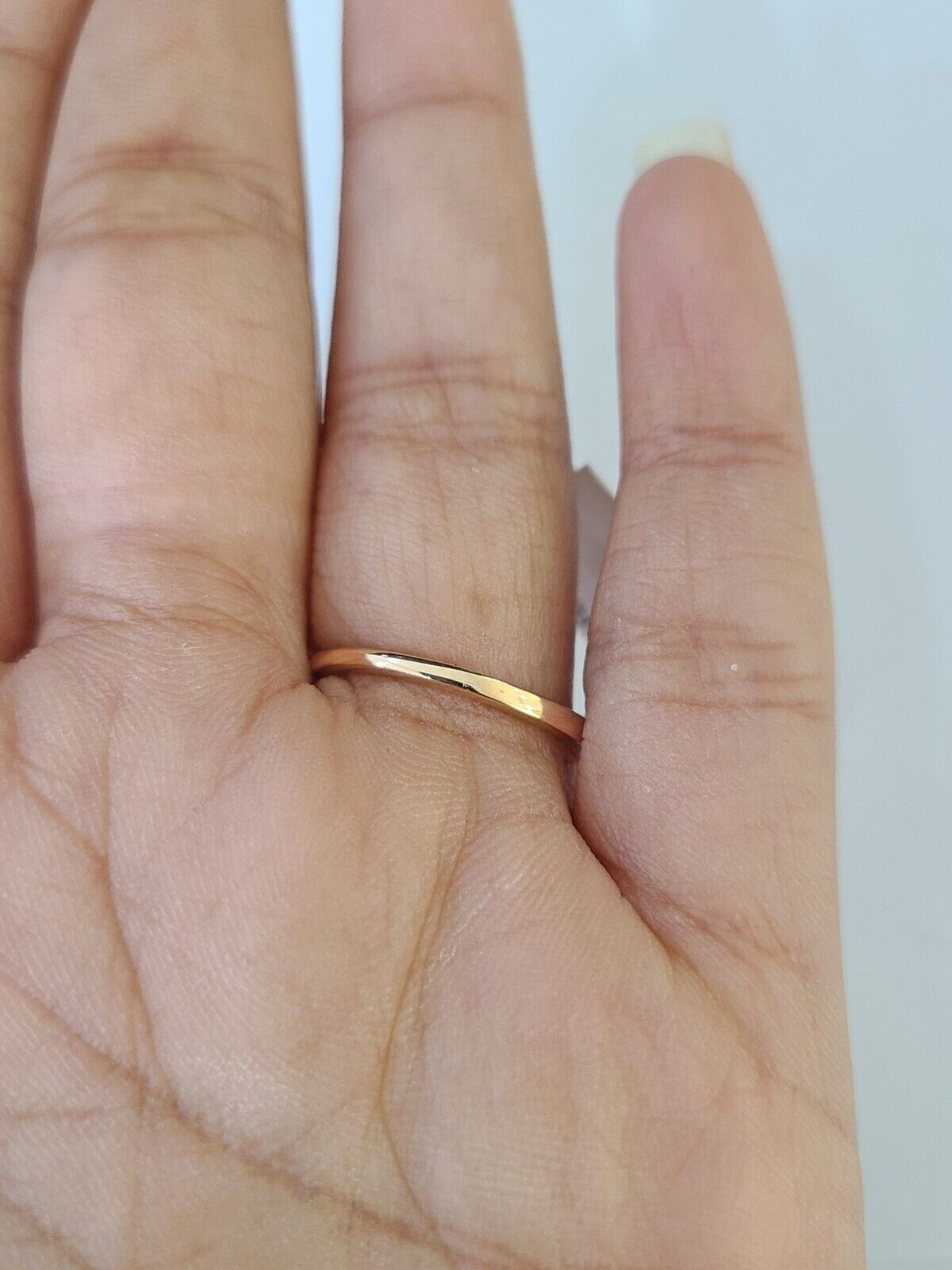 REAL 14k Rose Gold Diamond Ladies Ring Rectangle Shape Women Engagement Wedding - GoldenlinQ